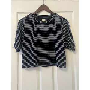 MAEVE BY ANTHROPOLOGIE STRIPED CROPPED SHIRT